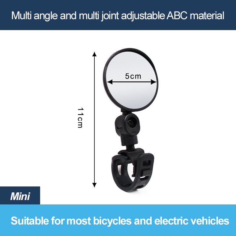 Circular bicycle rearview mirror can rotate and fold 360 degrees