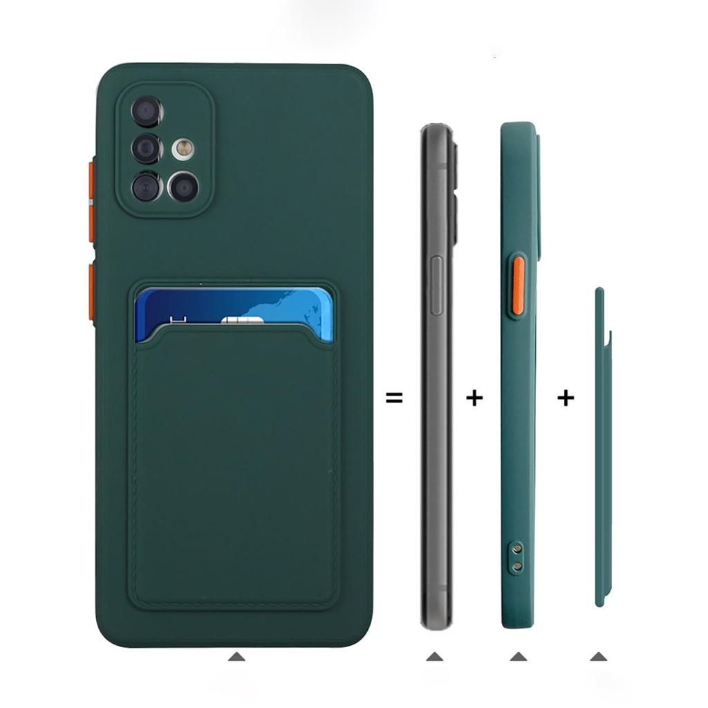 Ốp điện thoại silicon dẻo kèm ngăn đựng thẻ cho SAMSUNG GALAXY S20 FE NOTE 20 ULTRA S20 PLUS A02 A12 A32 4G A52 A51 A71 4G M31S
