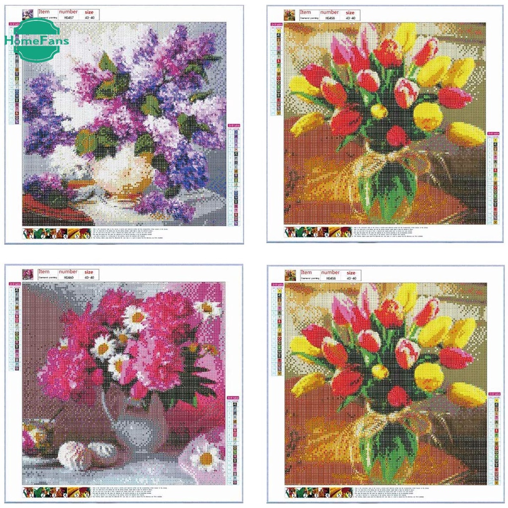 Bộ Tranh Đính Đá 5D Tự Làm Toàn Bộ Hình Hoa 4 Kiểu Cho Người Lớn Và Trẻ Em