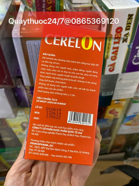 ✅BỔ NÃO CERELON GOLD,HOẠT HUYẾT DƯỠNG NÃO (sản phẩm này ko phải là thuốc không có tác dụng thay thế thuốc chữa bệnh)