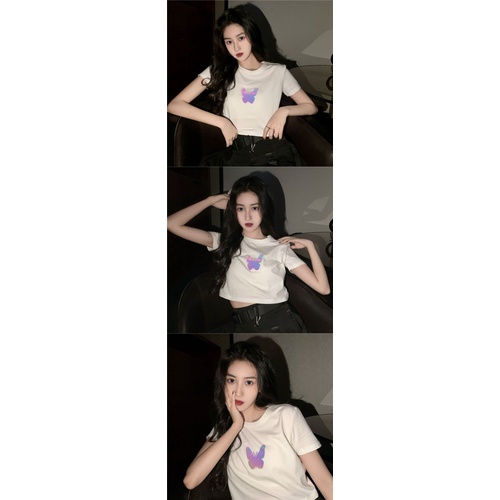 Áo Thun Tay Ngắn In Hình Bướm Phong Cách Hàn Quốc Dành Cho Nữ áo phông nữ JL-TX-18