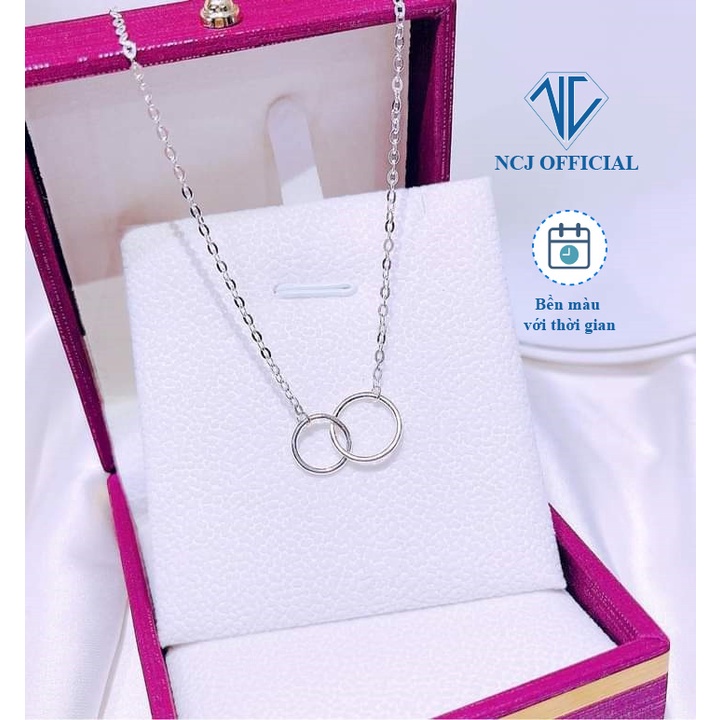 Dây chuyền bạc, vòng cổ Double Circle cao cấp - NCJ Silver DC0006