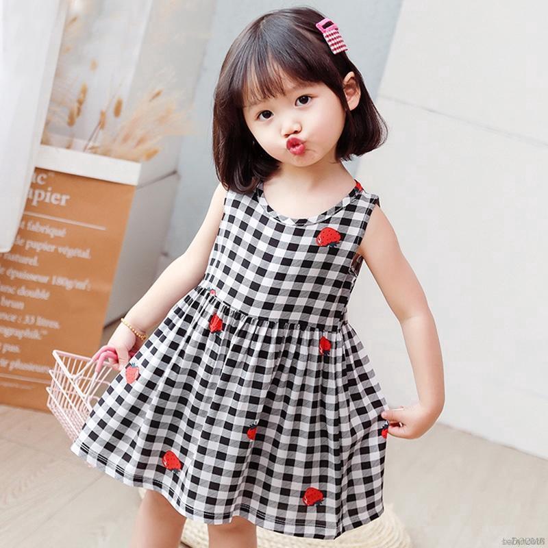 Đầm Sát Nách Dáng Rộng Hoạt Hình Xinh Xắn Cho Bé Gái 1-6 Tuổi