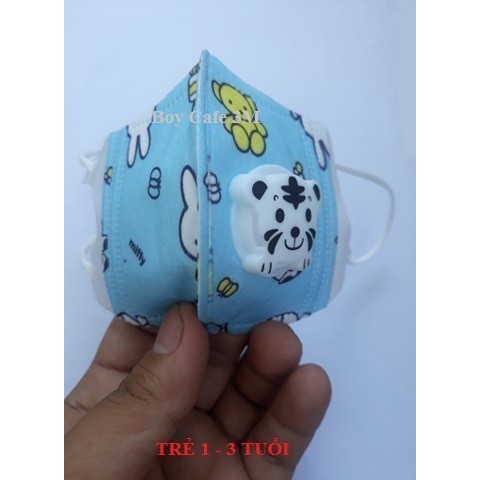 KHẨU TRANG KN95 KHÁNG KHUẨN CHỐNG BỤI PM2.5 CÓ VAN THỞ CHO BÉ TỪ 1 ĐẾN 3 TUỔI
