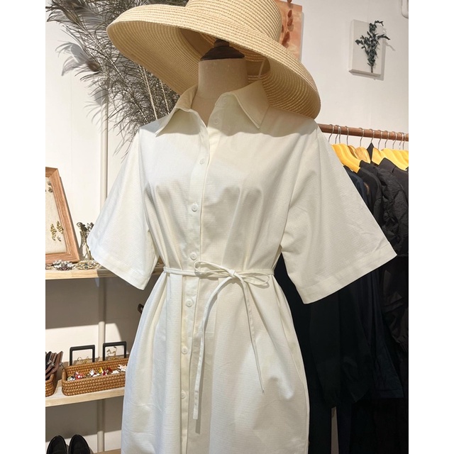 White Shirt Dress - Đầm sơmi trắng dài phong cách Hàn Quốc