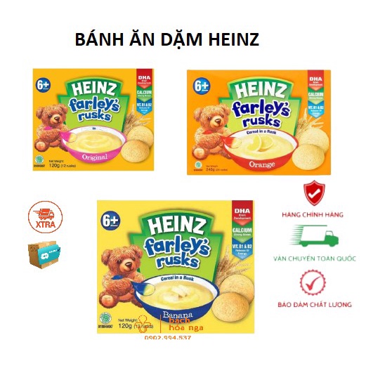 Bánh Quy Ăn Dặm Heinz Farley's Rusks Cho Bé Hộp 120g