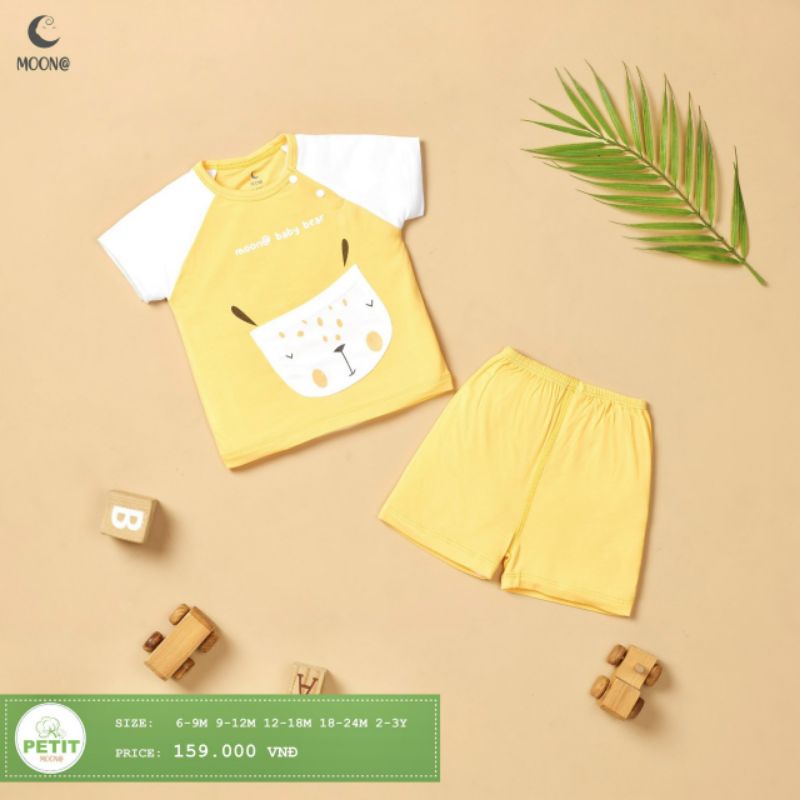 Moon - Bộ cộc cài vai Moon vải sợi tre cho bé 6-17kg