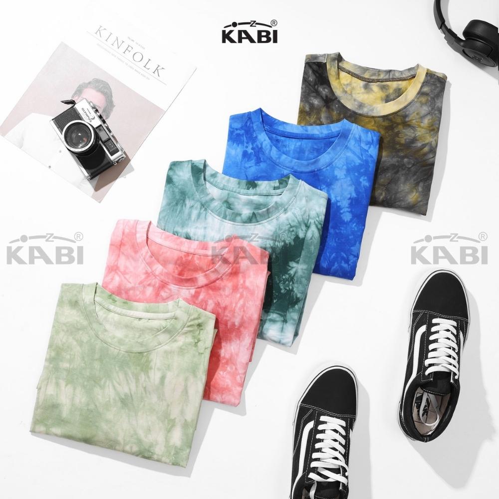 Áo thun nam KABI áo tay ngắn cổ tròn màu loang wash cotton co giãn thoáng mát | BigBuy360 - bigbuy360.vn