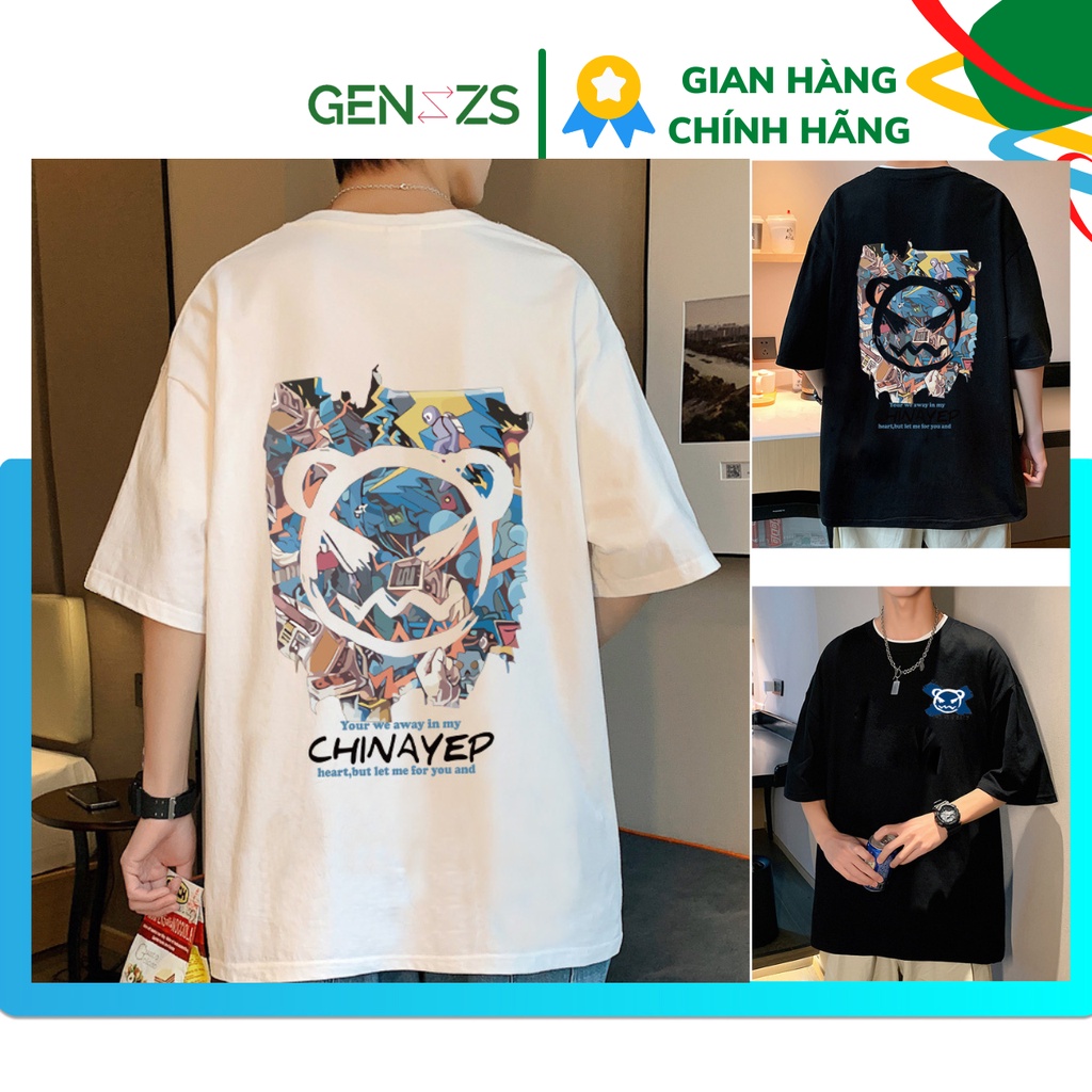Áo thun Unisex GENZZS tay lỡ oversize form rộng phiên bản dành cho Nam