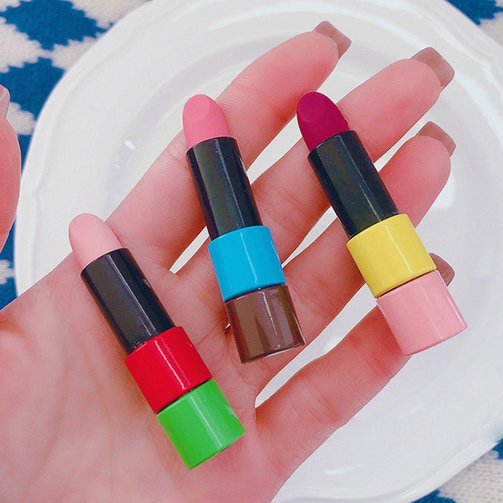 Kẹp Tóc Hình Thỏi Son WMES15H Bằng Nhựa Màu Hồng Phong Cách Hàn Quốc