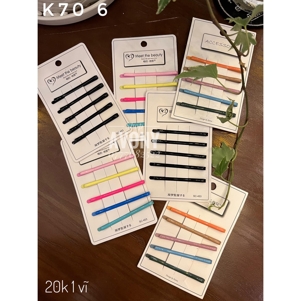 1 set kẹp tăm màu, tăm đen - kẹp ghim, kẹp xẹt mái