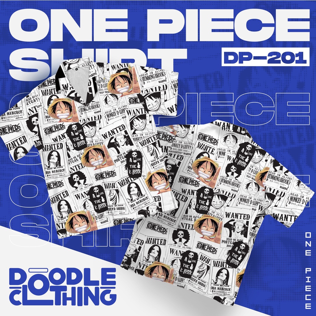 Áo sơ mi form rộng unisex nam nữ phong cách nhật bản in hoạ tiết manga one piece