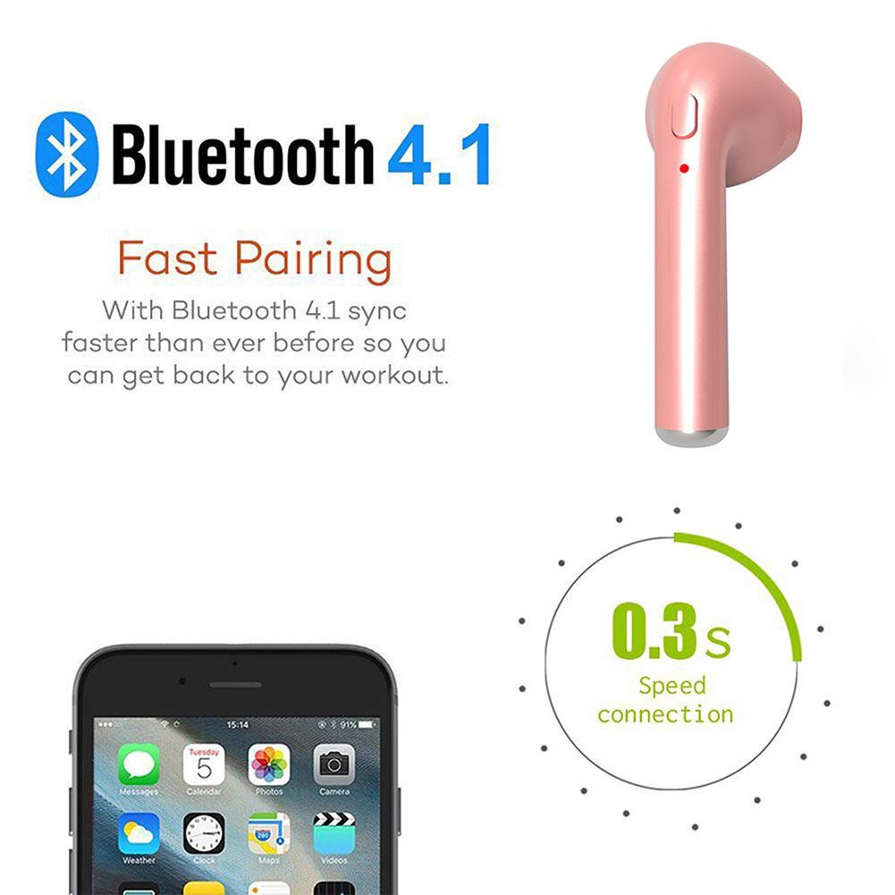 Tai nghe Bluetooth I7 Mini Earbud Tai nghe không dây đơn có Mic Stereo cho điện thoại thông minh iPhone