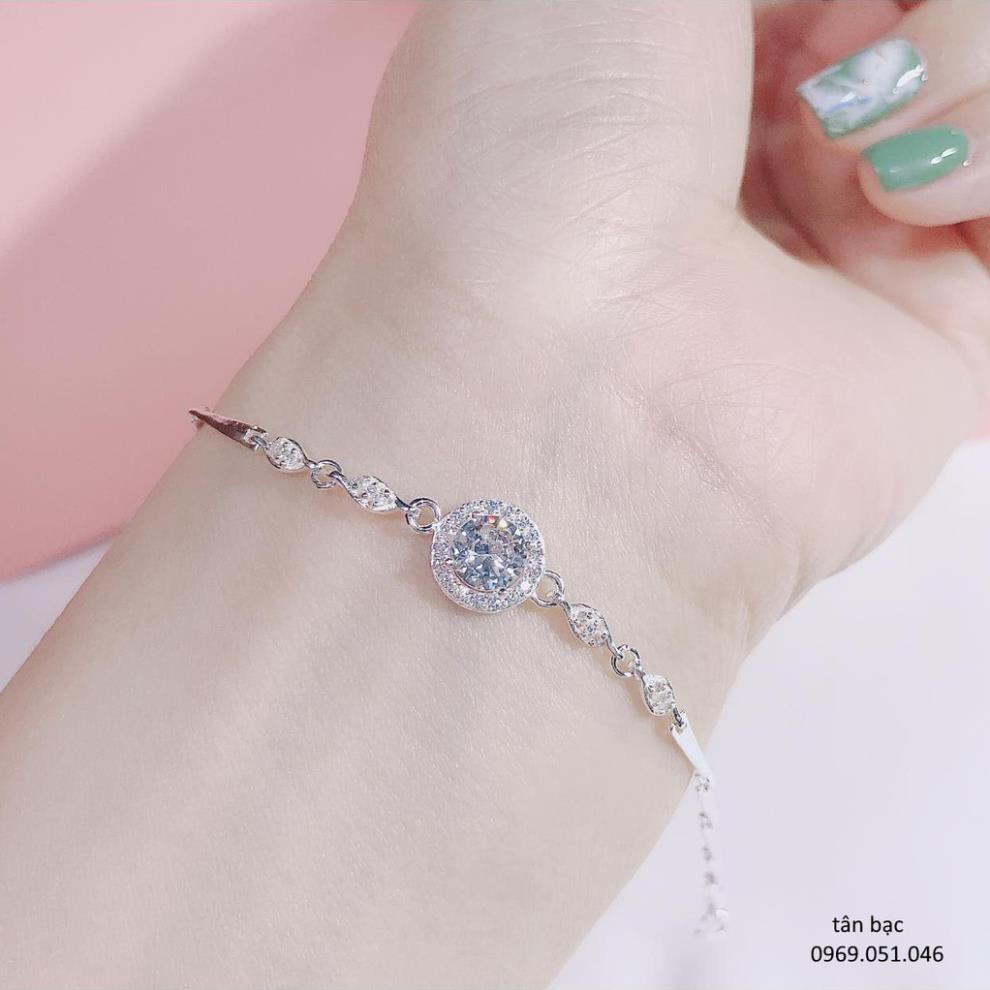 vòng tay nữ , bạc 925 đính đá sang chảnh , sale giá gốc cho chị em săn ạ