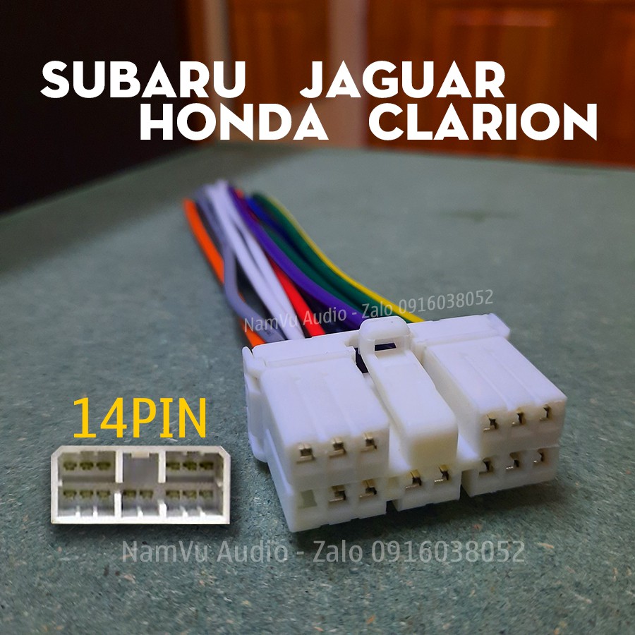 Cáp 14 pin - kết nối loa nguồn cho đầu cd Subaru Jaguar Honda Clarion