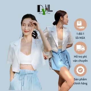 Áo Vest Croptop Nữ Tay Ngắn Áo Khoác Blazer nữ Hàng Thiết Kế Tay Lỡ Dáng Ngắn Phong Cách Hàn Quốc