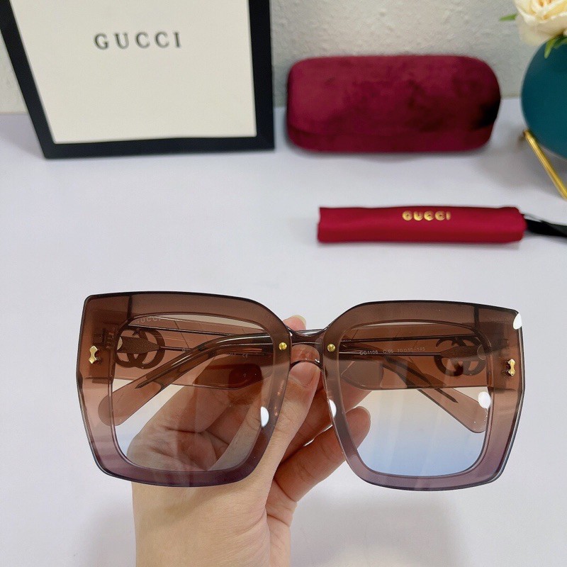 kính thời trang nữ mắt và gọng nhựa to đính logo kim loại gucci Gc gg