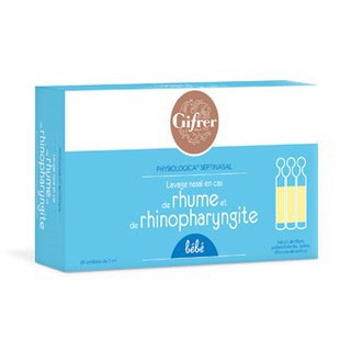 Nước muối sinh lý trẻ em Gifrer Physiologica 20 ống viêm mũi tép vàng -
