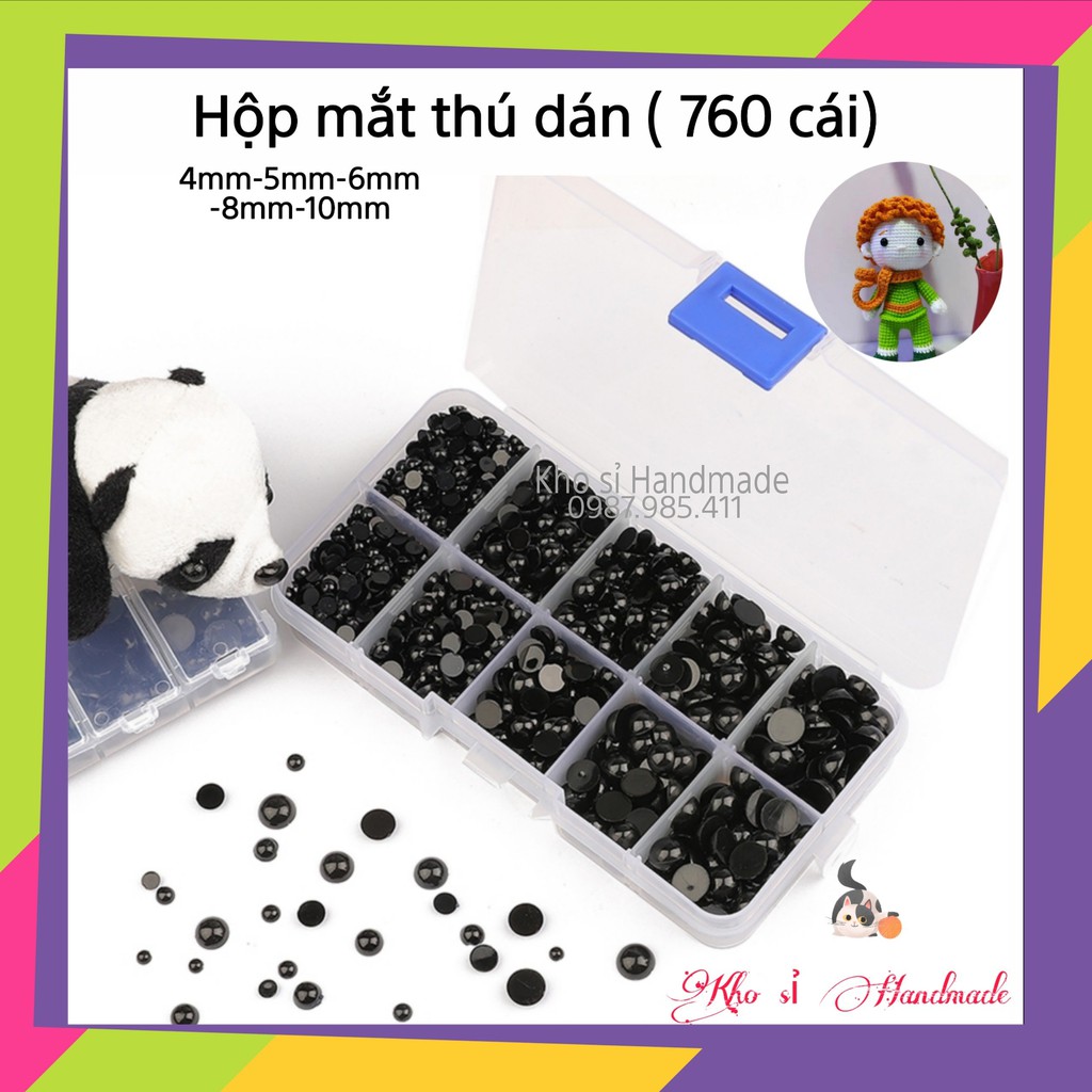 Hộp mắt thú dán 760 cái