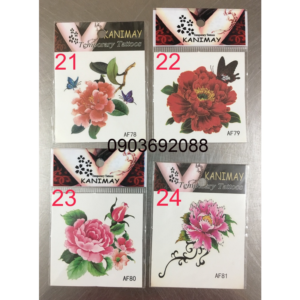 [HCM] Hình xăm dán - tattoo sticker bông hoa nhỏ 6 x 6cm