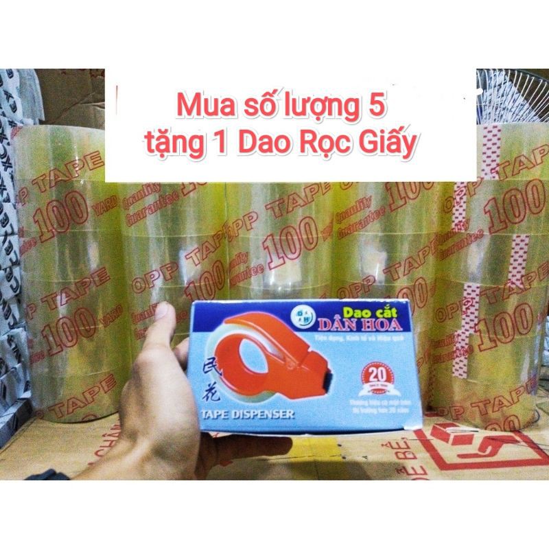 [100Y] 1 lốc (6 cuộn) Băng keo OPP trong/đục/cam đóng hàng 100 yard loại rẻ / 1lốc - Mic 50 siêu rẻ siêu chất