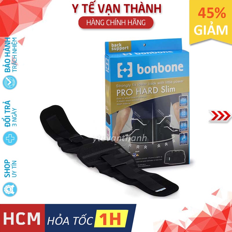 ✅ [CHÍNH HÃNG NHẬT BẢN] Đai Cột Sống Thắt Lưng- Bonbone Pro Hard Slim (Màu Đen) -VT0105