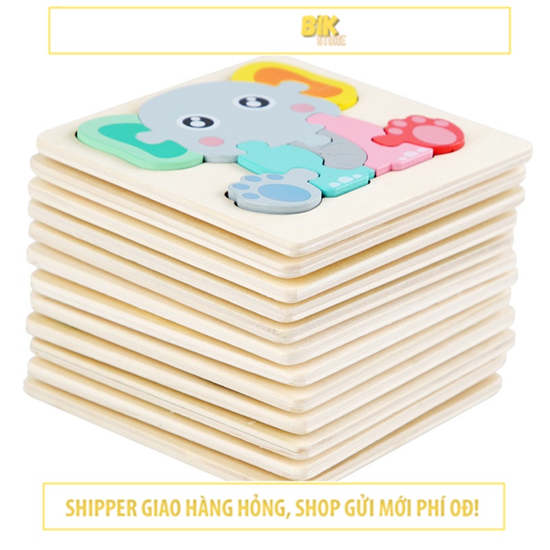 Xếp hình cho bé 6 mảnh tranh ghép hình bằng gỗ trẻ em thông minh từ 1-3 tuổi – BGH09