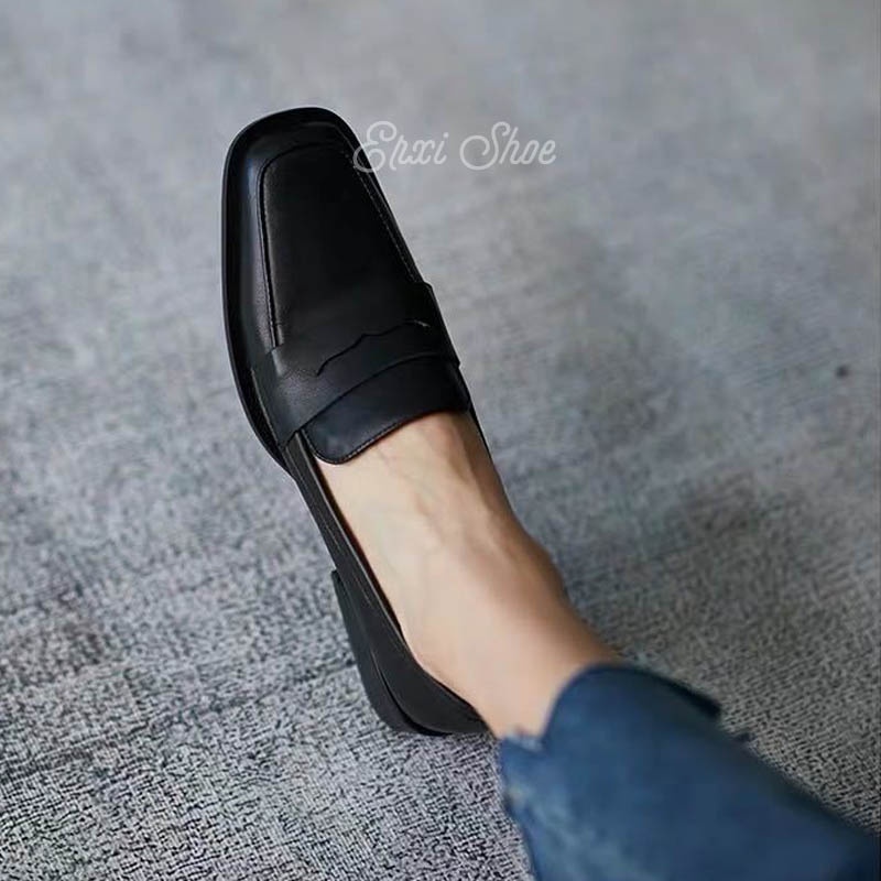 Giày Cao Gót Da Mềm Mũi Vuông Thời Trang Công Sở Cho Nữ