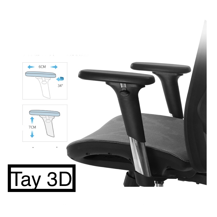 GHẾ CÔNG THÁI HỌC ERGONOMIC SIHOO M18 - CÓ GÁC CHÂN/MÀU ĐEN