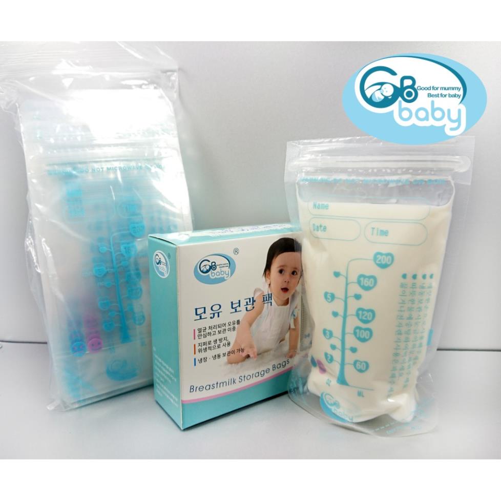 Túi trữ sữa 100ml 200ml 250ml GB-Baby khóa 2 Zipper công nghệ chất lượng Hàn Quốc