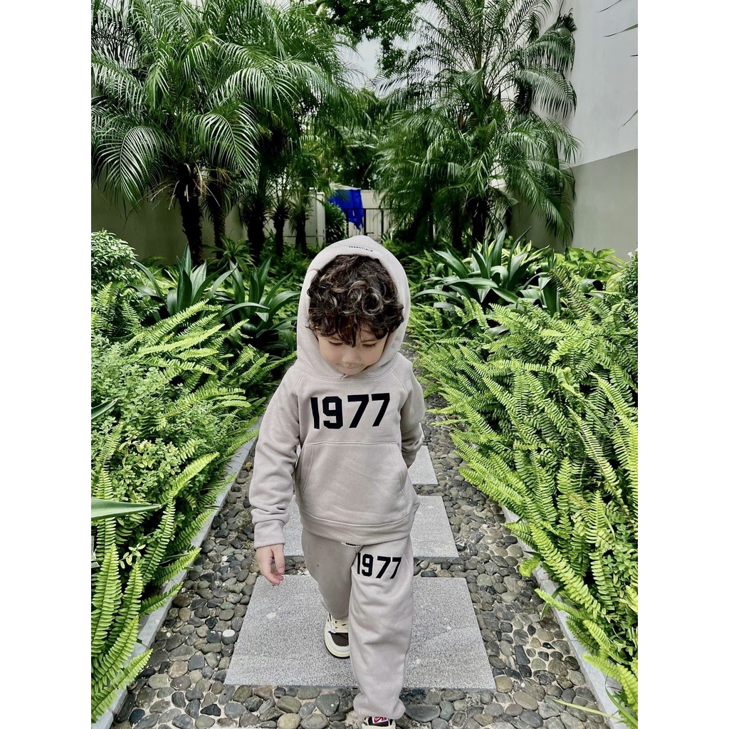 ￼ Set bộ quần áo nỉ hoodie 1977 cho bé , set áo nỉ có mũ trẻ em unisex , Sammy_vn