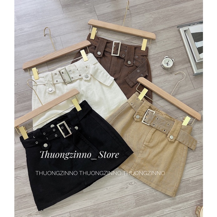 [HOT QUẢNG CHÂu]Chân váy kaki jean quảng châu kèm đau to chất chơi Chân váy kèm quần trong dày dặn