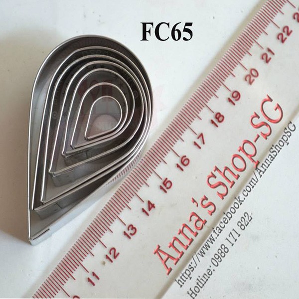 BỘ KHUÔN CẮT HÌNH GIỌT NƯỚC 6 SIZE FC65