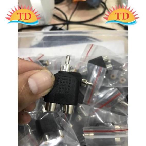 Jack chia AV 1 Ra 2  giá rẻ - Đầu jack chia Hoa Sen