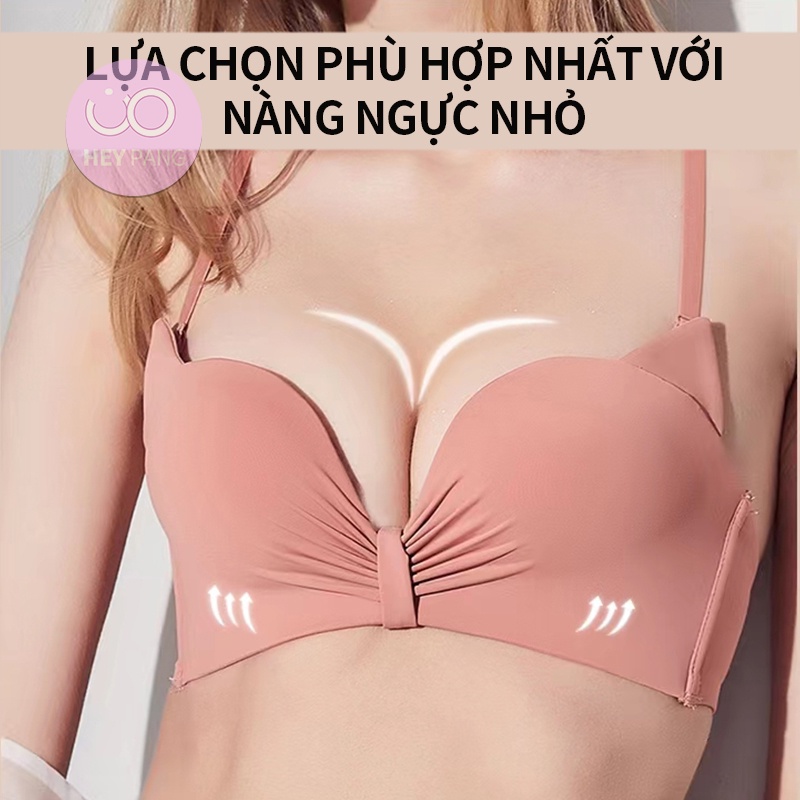 Áo lót nữ không gọng nâng ngực tai mèo khoét chữ V sexy vải thun lạnh mềm mại HEYPANG VN043