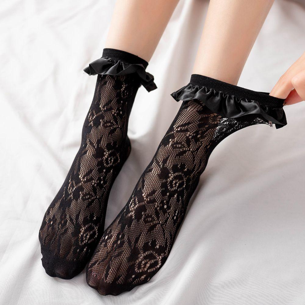 Vớ Ren Phối Bèo Màu Trắng Phong Cách Lolita Nhật Bản Dễ Thương Cho Nữ