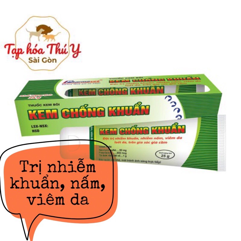KEM CHỐNG KHUẨN kem bôi nấm ngứa cho chó cho mèo cho thú cưng