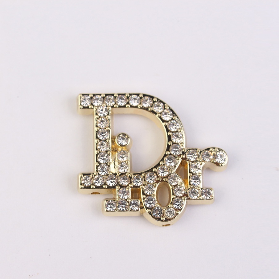 Ghim Cài Giày Bằng Kim Loại Đính Đá Thiết Kế Logo DIOR Sang Trọng Dành Cho Nữ