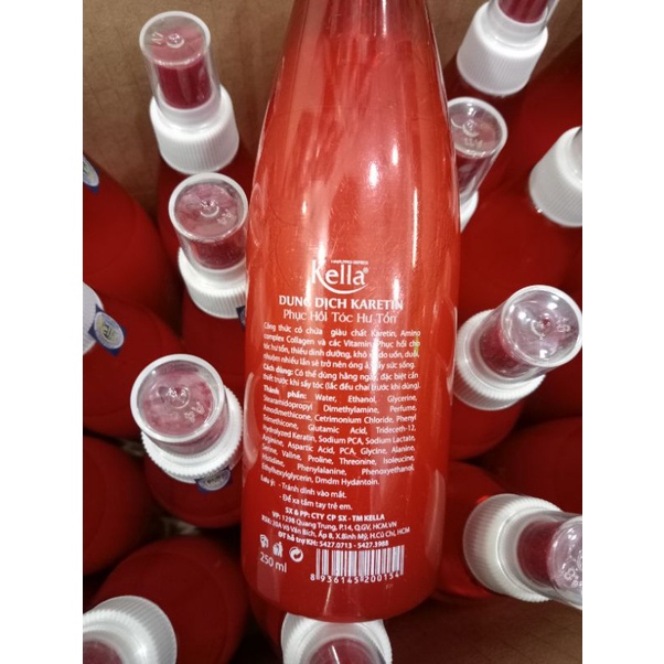 Xịt dưỡng tóc Kella Keratin phục hồi tóc hư tổn