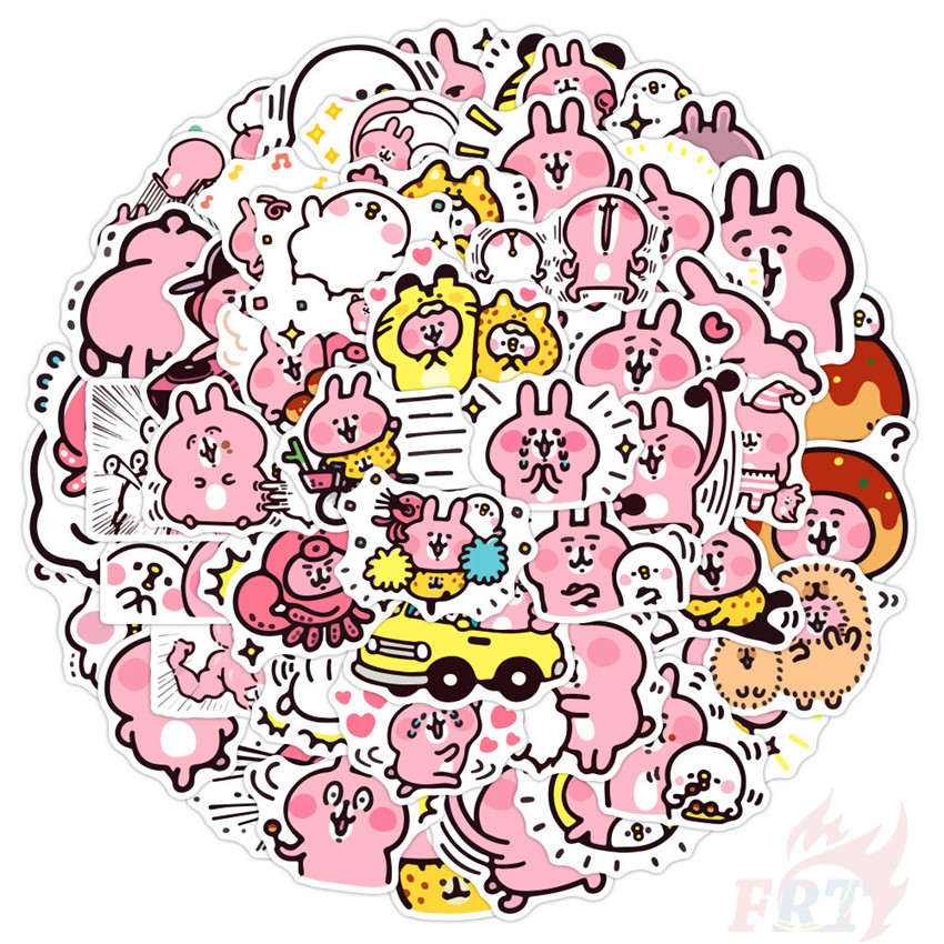 Set 50 miếng dán trang trí chống thấm nước hình nhân vật Piske &amp; Usagi - Kanahei dễ thương