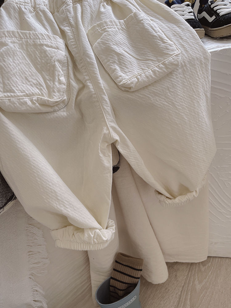 Quần dài cotton vải lanh dáng mỏng chống muỗi thời trang dành cho cả bé trai và bé gái