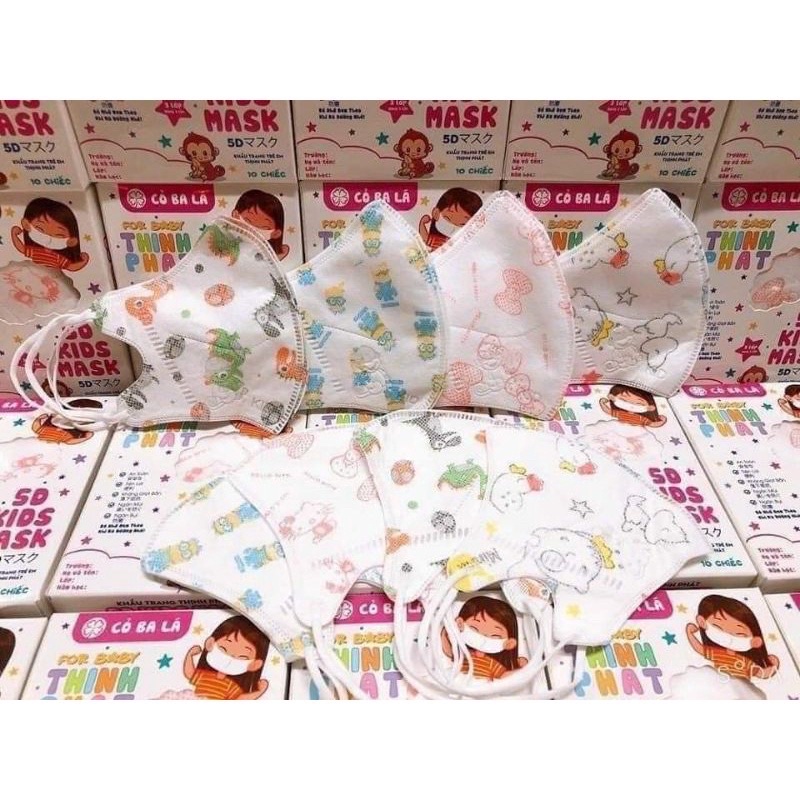 sét 10 khẩu trang trẻ em Thịnh Phát size 2-9 tuổi