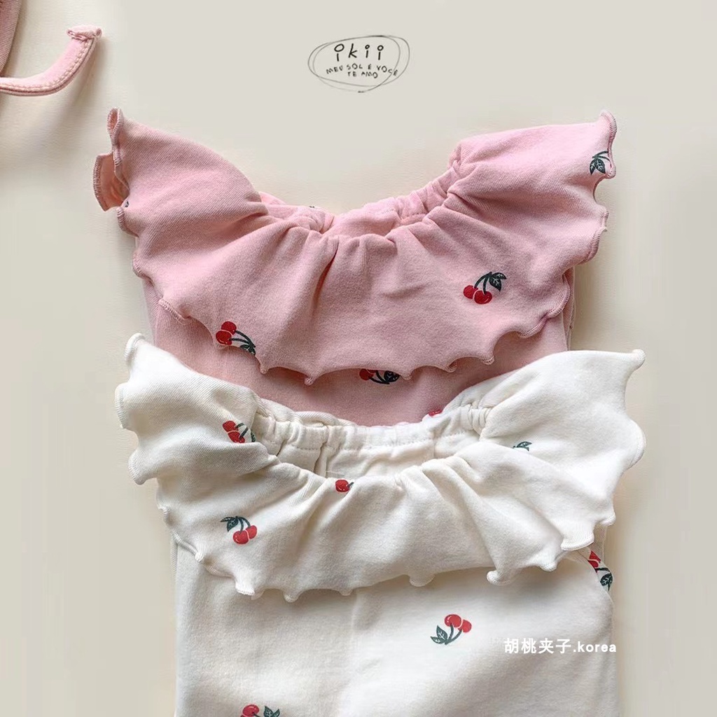 Bộ Áo Liền Quần Tay Ngắn + Mũ Tai Thỏ Thời Trang Mùa Hè Cho Bé Gái Sơ Sinh