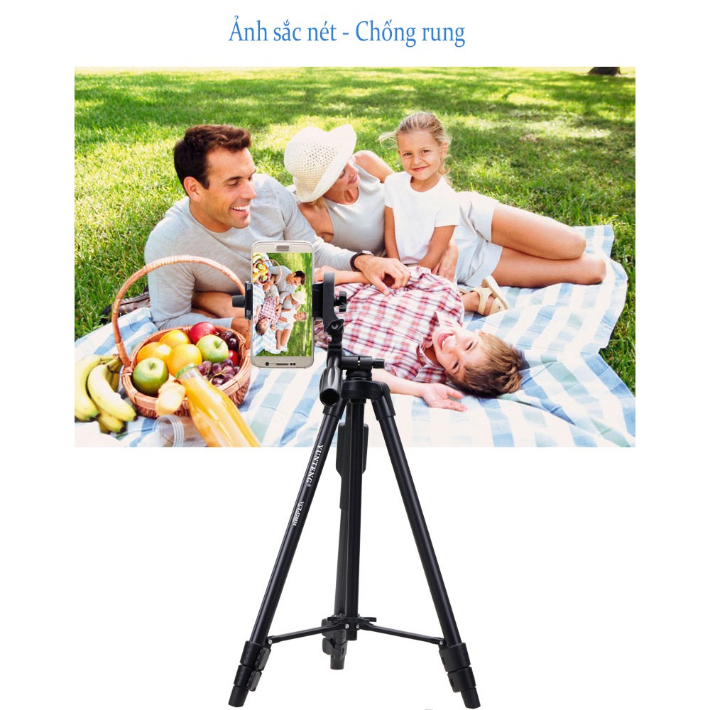 CHÂN MÁY TRIPOD YUNTENG VCT-5208 TẶNG KÈM REMOTE BLUETOOTH