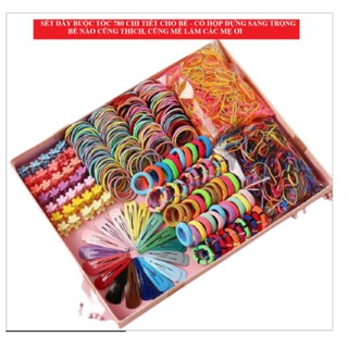 Hộp Kẹp tóc, cột tóc, dây buộc tóc set 780 chi tiết