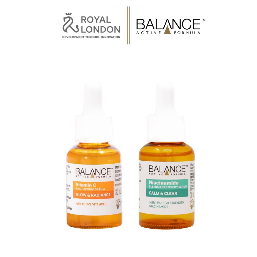 Combo serum ngừa mụn, giảm thâm và làm sáng da Balance Vitamin C và Niacinamide Serum 30ml/chai