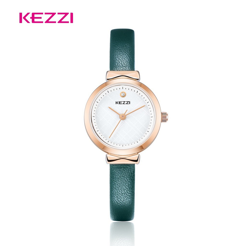 [ xả kho ] ĐỒNG HỒ NỮ KEZZI 1780, DÂY DA CAO CẤP, MẶT TRÒN KHÔNG SỐ