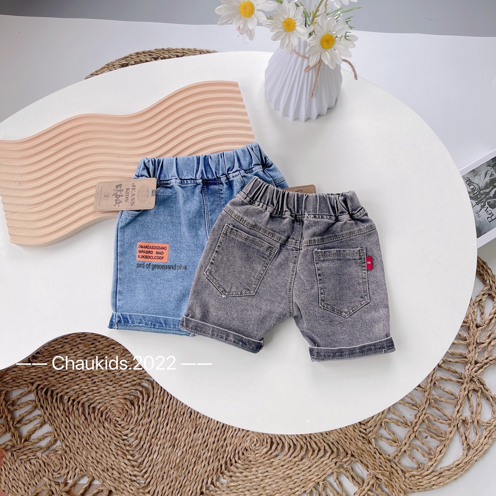 Quần short jeans, quần đùi bé trai cào rách dáng basic cho bé -Bm_babyshop68