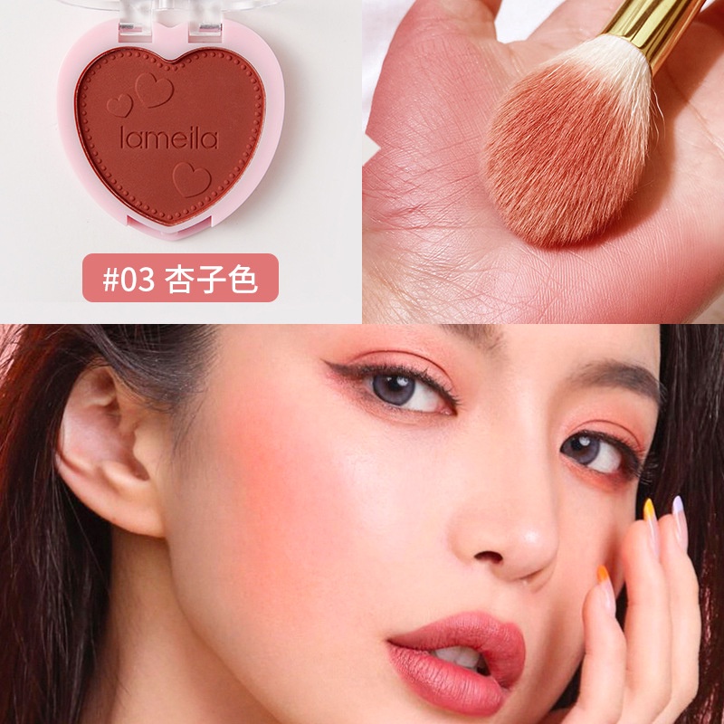 Phấn má Lameila đơn sắc hình trái tim, phấn má hồng nội địa trung F15 - Sammi beauty