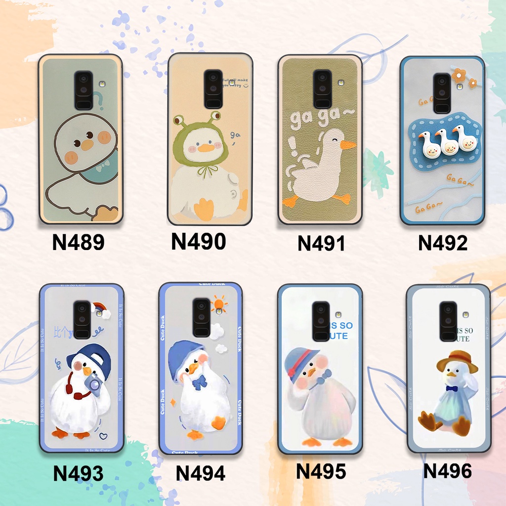 Ốp Samsung A6 2018 / A6 Plus / A6+ bộ hình cute dễ thương gấu thỏ xinh xắn vẽ tay lạ mắt